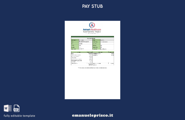 modello di busta paga Aakash Healthcare in stile verificato